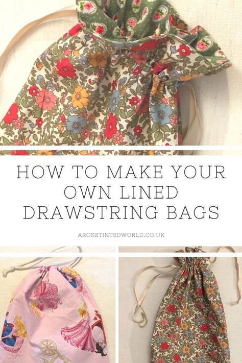 Diy Drawstring Gift Bag, Making Drawstring Bags, Reusable Gift Bag Sewing Pattern, Drawstring Tote Bag Pattern, How To Sew Drawstring Bags, Draw String Bags Patterns, Easy Drawstring Bag Tutorial, How To Make A Drawstring Bag, Draw String Bag Pattern