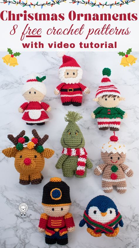 Christmas Ornaments Crochet, Holiday Crochet Patterns, Crochet Christmas Ornaments Free, Ornaments Crochet, Crochet Ornament Patterns, Christmas Crochet Patterns Free, Crochet Xmas, Crochet Christmas Decorations, Crochet Ornaments