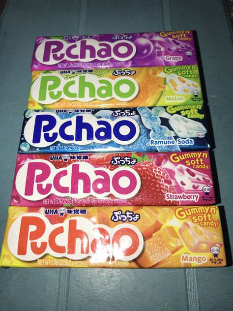 UHA Puchao gummy n’ soft candy! Grape, melon, ramune soda, strawberry, mango Ramune Soda, Korean Candy, Snack Shop, Soft Candy, Asian Snacks, Character Board, Glam Room, Japanese Snacks, Kawaii Food