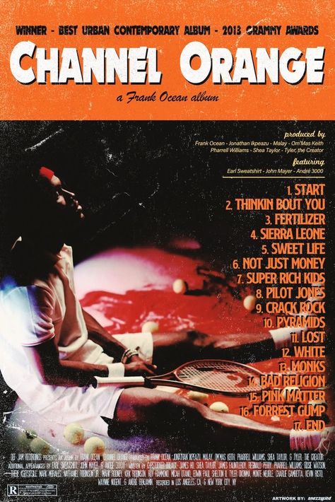 Forrest Gump Frank Ocean, Sweet Life Frank Ocean, Frank Ocean Channel Orange, Frank Ocean Album, Frank Ocean Poster, Orange Poster, Ocean Poster, Channel Orange, Urban Contemporary