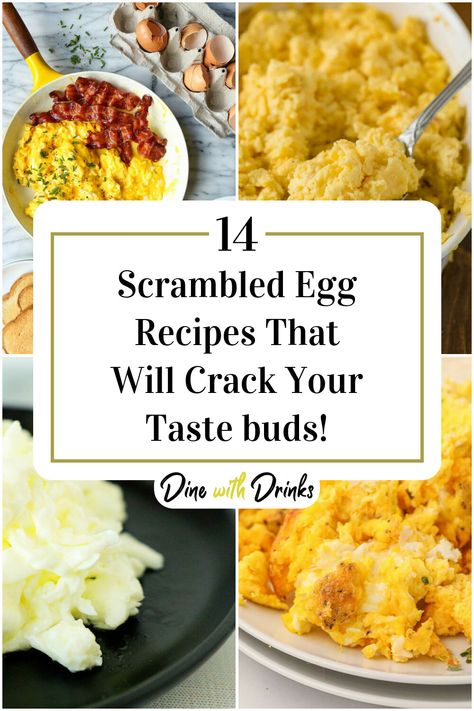 Collage of 4 scrambled egg recipes. Scrambled Eggs With Cream, Scrambled Egg Recipes, Cheesy Scrambled Eggs, Best Scrambled Eggs, Best Egg Recipes, Delicious Smoothie Recipes, Best Brunch Recipes, Scrambled Eggs Recipe, Cheesy Eggs