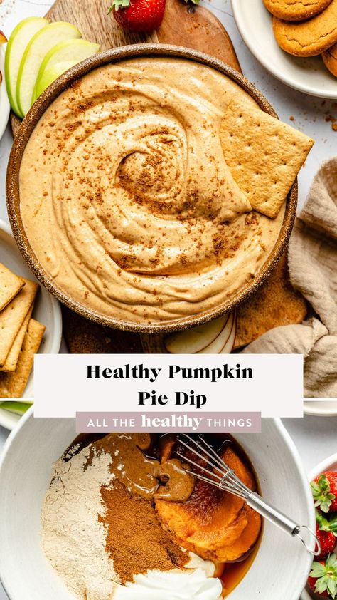 Pumpkin Dip Healthy, Keto Pumpkin Pie Dip, Dairy Free Pumpkin Dip, Protein Apple Dip, Halloween Treats Easy Healthy, Pumpkin Healthy Dessert, Healthy Pumpkin Dip, Healthy Thanksgiving Dessert, Pumpkin Pie Dip Recipe