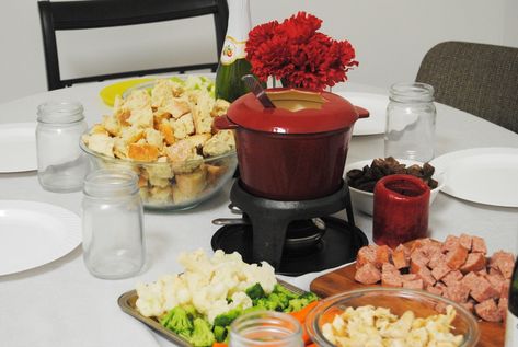 Valentine's Day Fondue Tradition - Restoring Handmade Fondue Dinner, Cheese And Chocolate, Chocolate Fondue, A Year, Valentine's Day, Valentines Day, Cheese, Valentines, Table Decorations