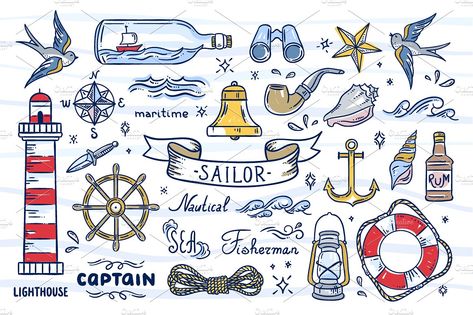 Sailor Logo, Sailor Illustration, Sailing Tattoo, Pirate Skull Tattoos, Mermaid Man, Human Logo, Lake Art, Social Media Infographic, Love Drawings