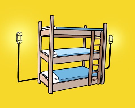 Bunk beds x3 Bunk Bed Room, Room Illustration, Bunk Bed, Bed Room, Children’s Books, Bunk Beds, Magazine Rack, Bed, Books