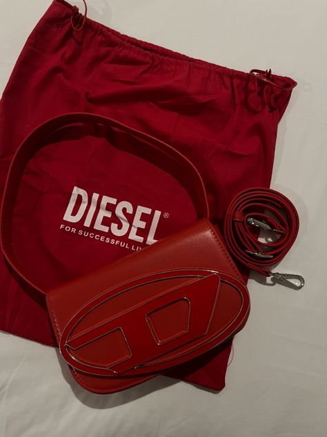 Red Diesel Bag, Diesel Bag, Pretty Bags, Fashion Inspo, Chanel, Red, Christmas, Clothes