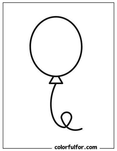 Simple-Balloon-Coloring-Page Balloon Drawing Easy, Balloon Coloring Pages, Cool Drawing Ideas, Black And White Balloons, Hot Air Balloon Adventure, Turkey Disguise, Cool Drawing, Round Balloons, Teacher Planning