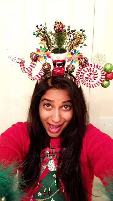 DIY Ugly Christmas Headband ! A blog about my passions hoping to inspire you to explore and create your own! Christmas Hats Ideas Diy, Christmas Hats Diy, Crazy Christmas Hat, Christmas Sweaters Diy, Ugly Christmas Sweaters Diy, Christmas Headband Diy, Diy Christmas Hats, Funny Christmas Hats, Christmas Headdress