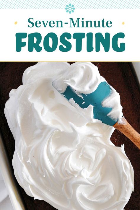 Marshmallow Frosting Recipe, Marshmallow Frosting Recipes, Seven Minute Frosting, 7 Minute Frosting, Cooked Frosting, Finger Food Desserts, Fluffy Frosting, Homemade Marshmallow, Easy Frosting