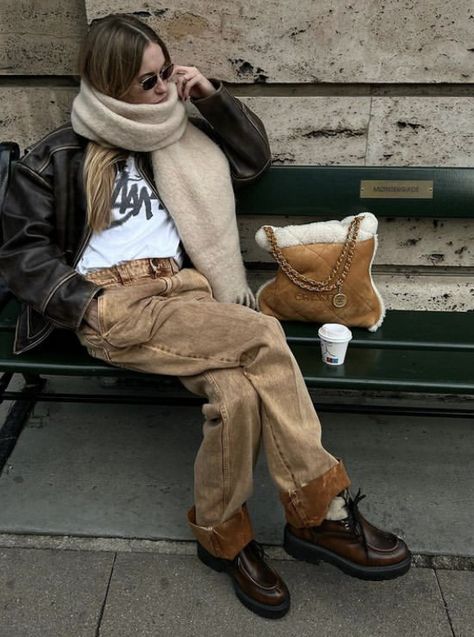 All Brown Outfit, Ms Lauryn Hill, Pernille Teisbaek, Spring Denim, Cool Girl Style, How To Wear A Scarf, Just Style, Denim Maxi Skirt, Fashion People