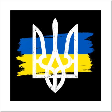 Ukraine Symbol is a design for the Ukrainian people and all who love and support Ukraine. Cool vintage distressed design in the colors of the Ukrainian flag with trident for Ukrainian lover -- Choose from our vast selection of art prints and posters to match with your desired size to make the perfect print or poster. Pick your favorite: Movies, TV Shows, Art, and so much more! Available in mini, small, medium, large, and extra-large depending on the design. For men, women, and children. Perfect… Ukraine Symbol, Ukraine Trident, Flag Symbol, Support Ukraine, Ukraine Flag, Ukrainian Flag, Love And Support, Cool Vintage, Ukraine