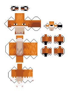 Paper Toy, To Look, Minecraft, Fox, Pattern