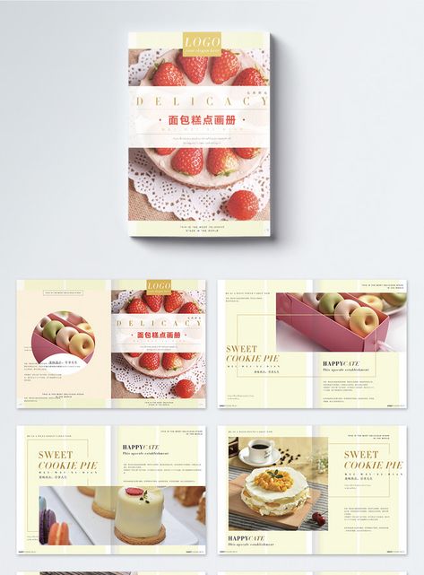 Cake Pastry Brochure Cake Catalogue Design, Cake Shop Flyer Design Ideas, Cake Brochure, Pastries Flyer Design, Cake Catalogue, Bakery Brochure, Bakery Branding Design, Cake Pastry, Bakery Branding