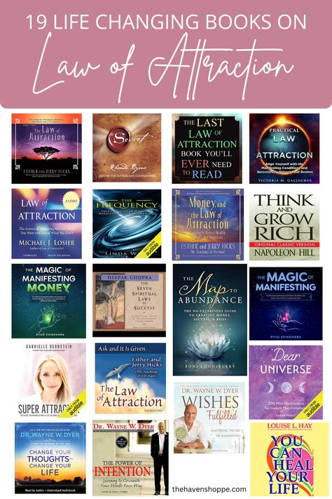 Best Law Of Attraction Books, Manifestation Books Law Of Attraction, Books On Law Of Attraction, Law Of Attraction Books To Read, Law Of Manifestation, Books On Elegance, Manifesting Books To Read, Books For Manifestation, Books About Manifestation