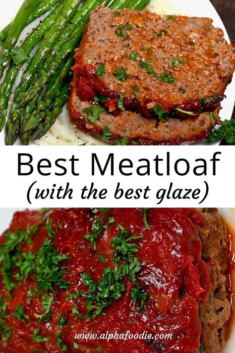 How to make the best, easiest, classic meatloaf recipe with all the top tips and secrets. It’s tender and juicy in the middle and smothered with a tangy tomato sauce – perfect for roast dinners and special occasions! Red Sauce Meatloaf, Meatloaf With Tomato Paste, Tomato Sauce For Meatloaf, Meatloaf Red Sauce Recipe, Meatloaf With Tomato Gravy, Meatloaf Recipes With Tomato Sauce, Red Sauce For Meatloaf, Meatloaf Tomato Sauce, Meatloaf Topping Sauce