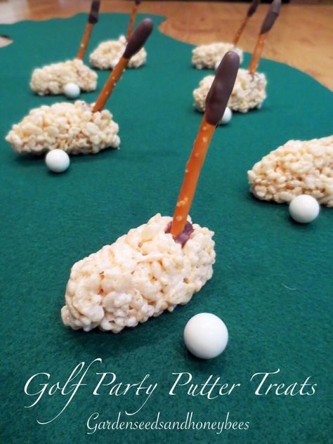 Golf Snacks Ideas, Golf Balloon Decorations, Caddy Shack Theme Party, Golf Themed Centerpieces Ideas, Golf Themed Food, Golf Baby Shower Ideas, Golf Decorations, Golf Gender Reveal, Hole In One First Birthday