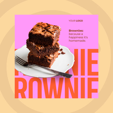 Craving for the perfect design to showcase your bakery treats? Download this vibrant brownie template and give your social media posts that sweet touch. Perfect for food bloggers, cafes, and businesses looking to stand out!

#brownietemplate #downloadfoodtemplate #bakerydesign #socialmediafood #template #Instagramtemplate #foodmarketing #fooddesign #foodbusiness #editabledesign #dessert post Bakery Instagram Grid, Dessert Social Media Design, Bakery Social Media Design, Bakery Social Media, Food Social Media Design, Food Template, Delicious Brownies, Bakery Design, Food Market