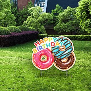 Amazon.com: donut birthday party supplies Kids Party Favor Ideas, Birthday Yard Signs Lawn, Sweet One Birthday Party, Happy Birthday Donut, Outdoor Birthday Decorations, Donut Birthday Party Decorations, Donut Party Supplies, Donut Party Decorations, Sweet One Birthday