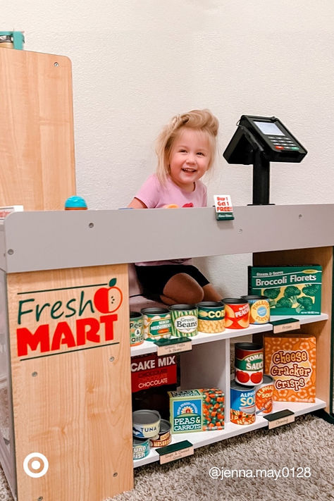 Let’s start shopping! Step into your kiddo’s very own grocery store with pretend-play food & a cash register. These educational indoor toys make learning fun as they interact & ring up purchases. Montessori Classroom Layout, In Home Daycare Ideas, Home Daycare Rooms, Kids Ministry Rooms, Pretend Play Grocery Store, Joy School, Preschool Classrooms, Home Daycare Ideas, Play Grocery Store