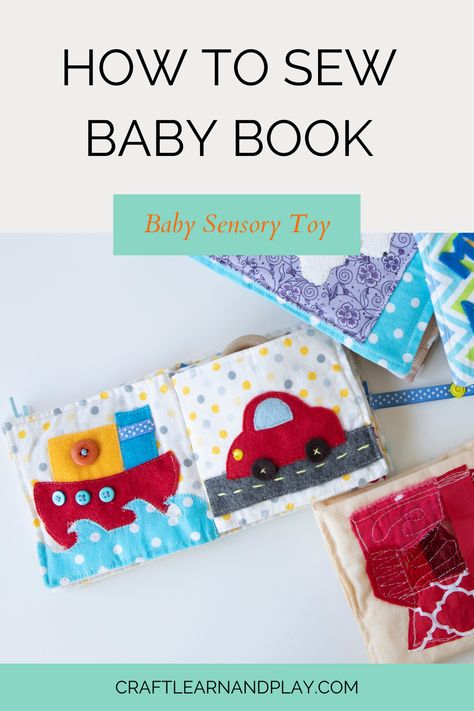 Hand Sewn Baby Gifts, Soft Books For Babies Diy, Baby Clothes Keepsake Ideas, Sensory Book Diy, Baby Items To Sew, Sensory Books For Babies, Cloth Books For Babies, Homemade Baby Toys, Homemade Baby Gifts