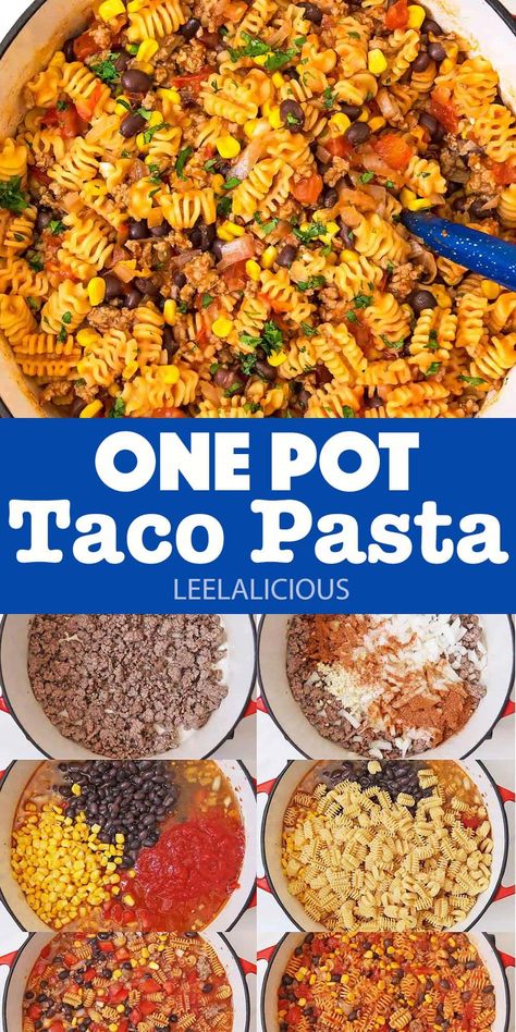 Taco Seasoning Dinner Ideas, Take Out Inspired Dinner, Easy Taco Meals For Dinner, Mexican Inspired Food Recipes, Pasta Mexican Recipes, Taco Pasta No Cheese, Spicy Taco Pasta, The Best Taco Pasta, Meatless Taco Pasta