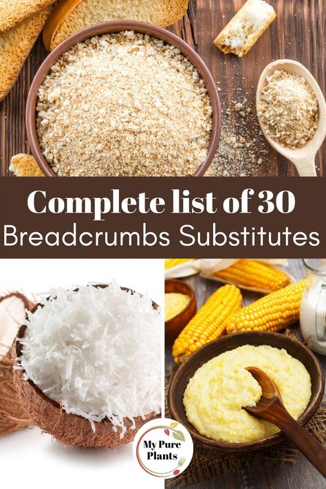 Substitute For Bread Crumbs, Healthy Bread Alternatives, Homemade Gluten Free Bread, Gluten Free Substitutes, Bread Crumbs Recipe, Gluten Free Panko, Bread Substitute, Gluten Free Bread Crumbs, Bread Alternatives