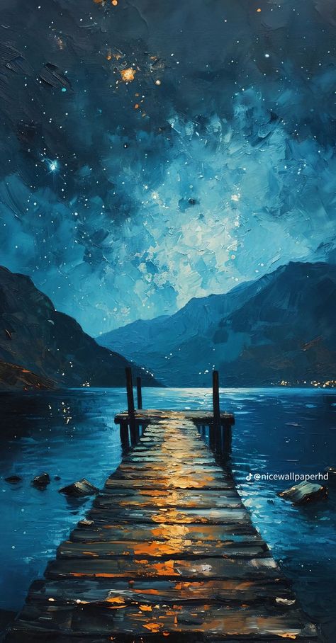 Image Bleu, Stars In The Sky, Soyut Sanat Tabloları, Landscape Art Painting, Art Gallery Wallpaper, Art Inspiration Painting, Dreamy Art, Painting Art Projects, 인물 사진