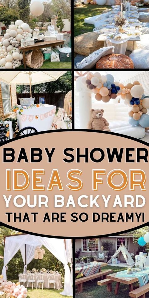 outdoor baby shower ideas Back Yard Baby Shower Decoration, Outdoor Baby Shower Set Up, Simple Outdoor Baby Shower Ideas, Baby Shower Outside Decorations, Baby Shower At A Park, Baby Shower Picnic Theme, Backyard Baby Shower Ideas Boys, Outdoor Summer Baby Shower Ideas, Back Yard Baby Shower Diy