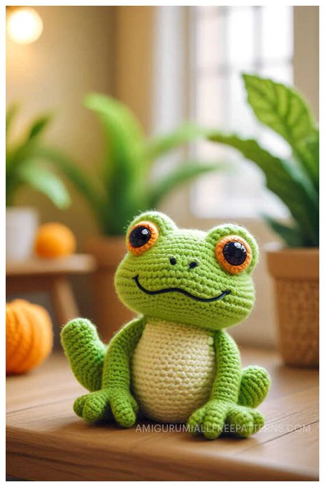 Amigurumi Little Frog Crochet Free Pattern Frog Crochet Plushie, Crochet Frog Amigurumi, Crochet Frogs Free Patterns, Princess And The Frog Crochet, Free Crochet Frog Patterns, How To Crochet A Frog, Free Frog Crochet Pattern, Frog Crochet Pattern Free Amigurumi, Crochet Frog Free Pattern