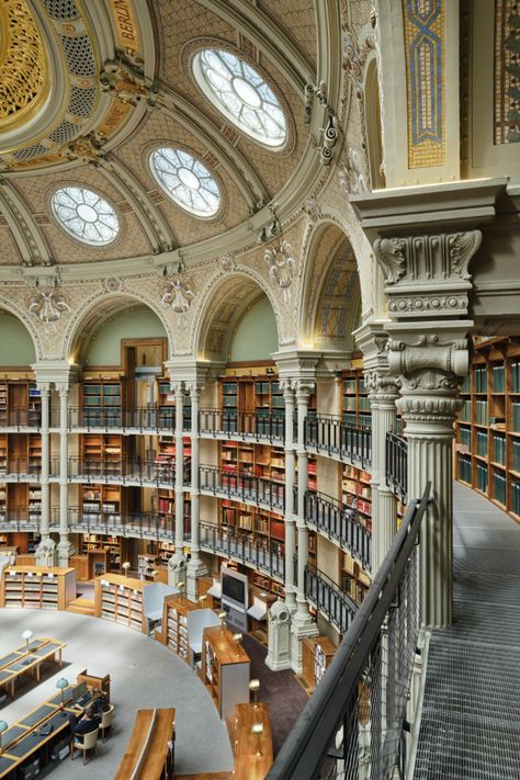 Bruno Gaudin Architectes has renovated the National Library of France. Glass Walkway, Ribbed Vault, France Aesthetic, England Photography, Beautiful Library, Great Philosophers, Library Aesthetic, City Library, France Photography