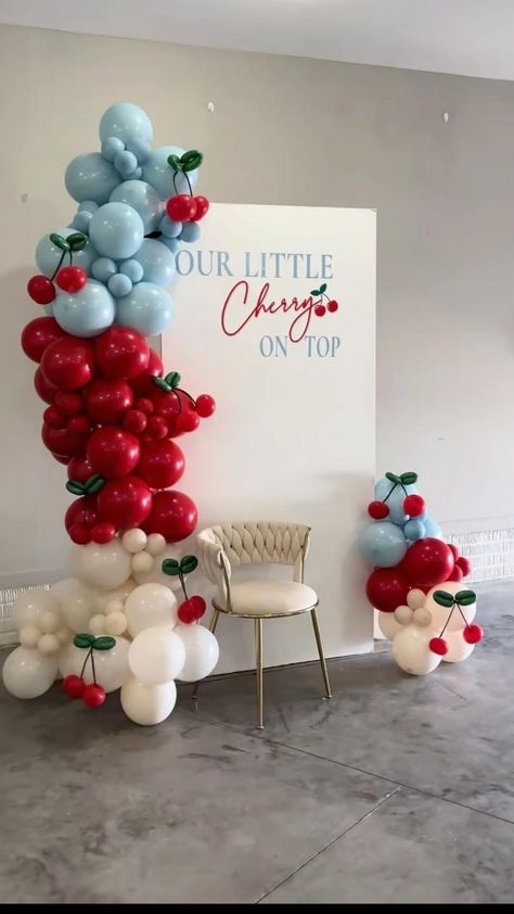 Unconventional Christmas Trees, Cherry Party, Sweet Baby Shower Ideas, Idee Babyshower, Baby Shower Theme Decorations, Old Mirrors, Cherry Baby, Pink Toes, Baby Shower Party Ideas