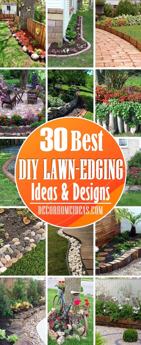 Plant Edging Border, Edging Flower Beds Diy, Edging Around Flower Beds, Diy Landscaping Edging, Grass Edging Ideas Garden Borders, Yard Edge Ideas, Garden Borders Edging Flower Beds, Garden Boarder Edging, House Edge Landscaping