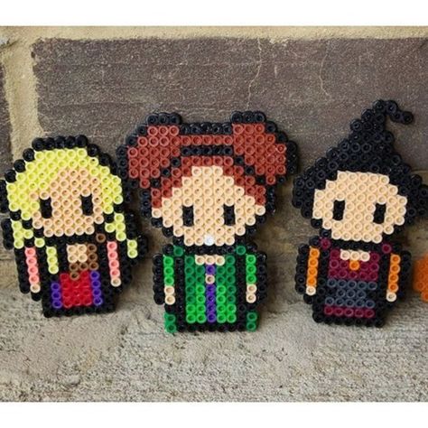 perler | Other | Hocus Pocus Perler Bead Magnets | Poshmark Perler Bead Magnets, Halloween Perler, Fused Beads, Beads Perler, Perler Designs, The Sanderson Sisters, Hamma Beads Ideas, Arte Nerd, Easy Perler Bead Patterns