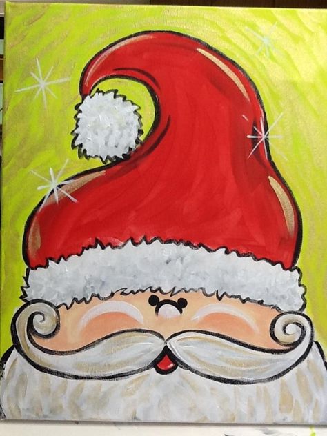 Paint Santa, Kids Letters, How To Draw Santa, Santa Paintings, Christmas Canvas Art, Santa Art, Christmas Paintings On Canvas, Kids Painting, Holiday Painting