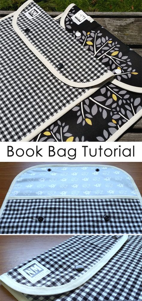 Book Bag Ideas For School, Book Case Sewing Pattern, Book Bag Sewing Pattern Free, Diy Book Bag Pattern, How To Make A Book Bag, Book Bag Patterns To Sew, Library Bag Pattern, Sew Book Bag, Book Bag Pattern Free