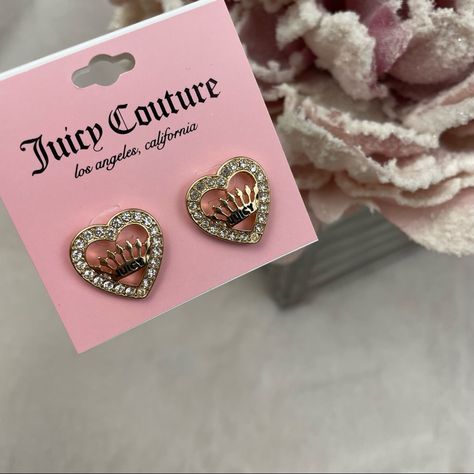 Juicy Couture Jewelry | Juicy Couture Earrings | Color: Gold | Size: Os Hello Kitty Birthday Theme, Trashy Y2k Aesthetic, Couture Earrings, Juicy Couture Earrings, Dope Jewelry Accessories, 2000s Fashion Trends, Y2k Accessories, Baby Couture, Juicy Couture Charms