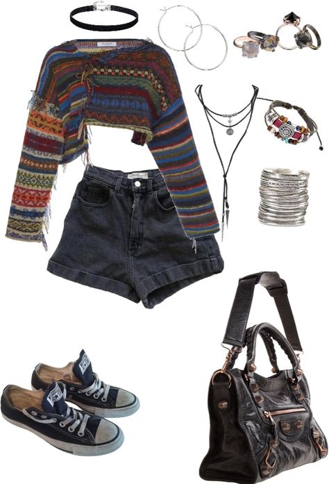 Which Core Outfits, Beachy Grunge Outfits, Shorts Grunge Outfit, Indie Outfits Women, Summer Clothes Grunge, Cute Grunge Outfits Summer, 80s Vibes Outfits, Soft Grunge Summer Outfits, Hippy Grunge Outfits