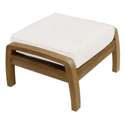 Outdoor Douglas Nance Somerset Teak Patio Ottoman with Sunbrella Cushion Natural Outdoor Footstool, Seating Outdoor, Teak Patio Furniture, Patio Ottoman, Furniture Dolly, Outdoor Ottomans, Sunbrella Cushions, Creative Furniture, Teak Outdoor