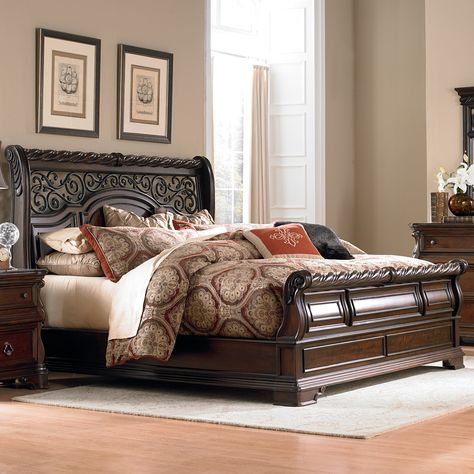 Item Description: Indulge in the elegancy of the Arbor Place sleigh bed. California King Sleigh Bed, King Sleigh Bed, Complete Bedroom Set, Queen Sleigh Bed, Sleigh Bedroom Set, 5 Piece Bedroom Set, Wall Panels Bedroom, Bed Stand, Sleigh Bed