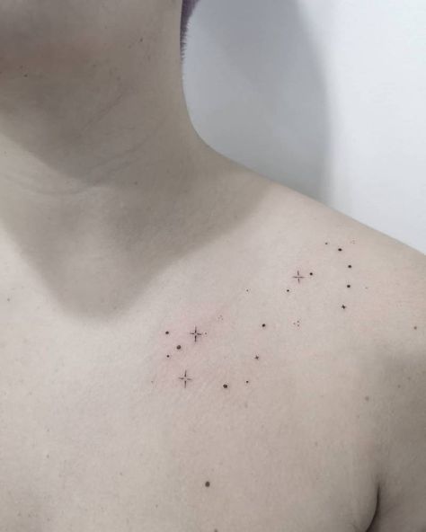 Bone Tattoo Ideas, Scorpius Constellation, Collar Bone Tattoo Ideas, Scorpio Constellation Tattoo, Reindeer Tattoo, Star Constellation Tattoo, Collar Bone Tattoos, Scorpio Constellation Tattoos, Scorpio Zodiac Tattoos