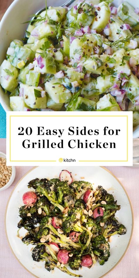 20 Best Grilled Chicken Side Dishes - What to Serve with Grilled Chicken | Kitchn Grilled Chicken Dinner Ideas Sides, Sides For Grilled Chicken, Grilled Chicken Side Dishes, Bbq Chicken Sides, Grilled Chicken Sides, Supper Sides, Grilled Chicken Dinner, Grilled Side Dishes, Chicken Breast Crockpot Recipes