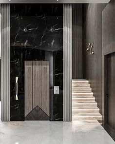 reception on Behance Lift Wall Cladding Design, Lift Lobby Design, Elevator Lobby Design, Wall Cladding Designs, Elevator Interior, Staircase Design Modern, Front Wall Design, Cladding Design, Lobby Interior Design