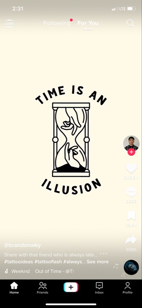 Time Is An Illusion, Late Night Talking, Minimalistic Aesthetic, Always Late, Latest Tattoos, Time Tattoos, When I Grow Up, Tattoo Flash, The Weeknd