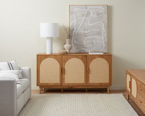 Stylish Sideboards, Rattan Sideboard, Dining Room Cabinet, Unique Cabinets, Contemporary Cabinets, Dining Room Storage, Home Office Storage, Natural Design, Living Room Cabinets