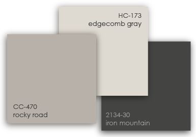 good color palate for walls -I have the Behr version of this in my Kitchen/Laundry room: Burnished Clay, Elephant Skin, and Pencil Point. Georgia Living, Clay Elephant, Room Palette, Edgecomb Gray, Interior Paint Colors Schemes, Elephant Skin, House Paint Color Combination, Color Combinations Paint, Colour Pallets