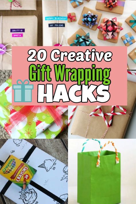 Gift Wrapping Hacks - 20 Tips for Wrapping Gifts Cute Baby Shower Gift Wrapping Ideas, Creative Birthday Wrapping Ideas, Cute Ways To Wrap Baby Shower Gifts, Diy Gift Wrapping Ideas Creative, Wrapping Baby Shower Gifts, Fun Ways To Wrap Gifts, Baby Gift Wrapping Ideas, Kids Gift Wrapping Ideas, Fun Gift Wrapping Ideas