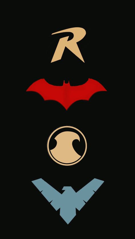 Batfamily Tattoo, Dc Robin Wallpaper, Bat Family Aesthetic, Bat Family Wallpaper, Robin Dc Wallpaper, Red Robin Wallpaper, Dc Wallpaper Aesthetic, Batfamily Wallpaper, Batfam Wallpaper