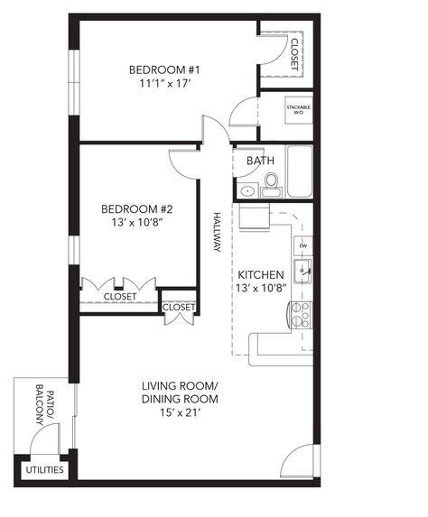 Brandywine Floor Plan - 2 bedroom flat Apartment Layout Floor Plans 2 Bedroom, Basement Apartment Floor Plan 2 Bedroom, Two Bedroom Appartement, Two Bedroom Flat Floor Plans, Two Bedroom Apartment Layout Floor Plans, Attic Apartment Layout Floor Plans, 1 Room Apartment Floor Plan, Two Room Apartment Plan, Apartments Layout 2 Bedroom