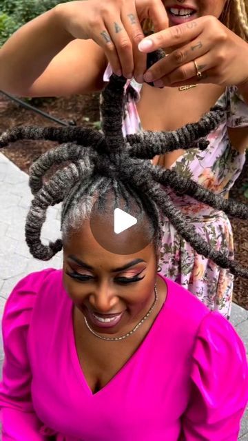 BellaNaija Beauty on Instagram: "This fabulous Hairstylist @nappstar_nyc is fast becoming our #Locs obsession 😍  Annette and her model went to the Museum of Natural History and did this gorgeous style! Look how lovely it turned out 👌🏽  📽️ @nappstar × @nappstar_nyc  #locstyles #locsrock #BellaNaijaBeauty" Loc Bun Mohawk, Loc Side Styles, Updo For Long Locs, Christmas Loc Styles, Loc Pinup Styles For Women, Loc Styles For Black Women Updo, Long Loc Updo Styles Women, Loc Styles For Long Hair Women, Bob Locs Hairstyles