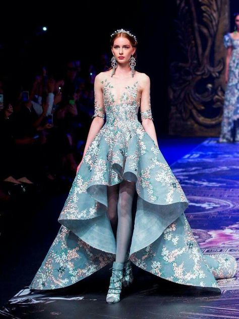 Blue Wedding Gowns, Michael Cinco, Tulle Dresses, Delicate Beauty, Runway Trends, Latest Trend, Couture Gowns, Ethereal Beauty, Gorgeous Gowns